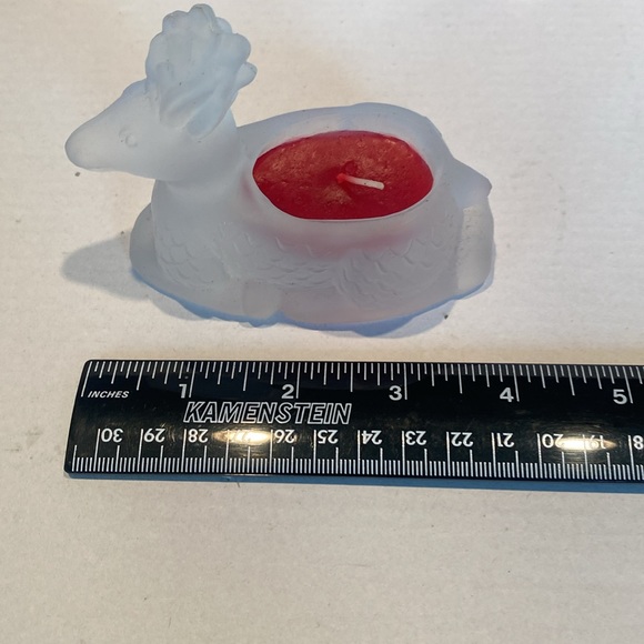 NIB Set of two Glass Reindeer Votive Candles - Picture 5 of 7